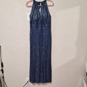 R&M Richards Shimmering Navy Maxi Dress